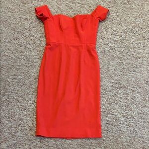 Dress the Population Elegant Red Off-Shoulder Dress